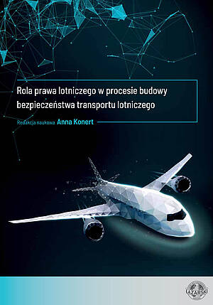 Okładka publikacji przedstawiajaca grafikę samolotu pasarzerskiego