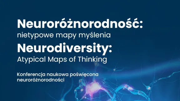 Plakat zapowiada konferencję naukową o neuroróżnorodności.
