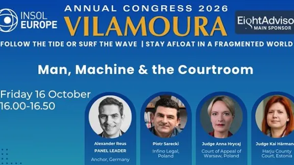 Plakat panelu „Man, Machine &amp; the Courtroom”, 16 października 2026 roku