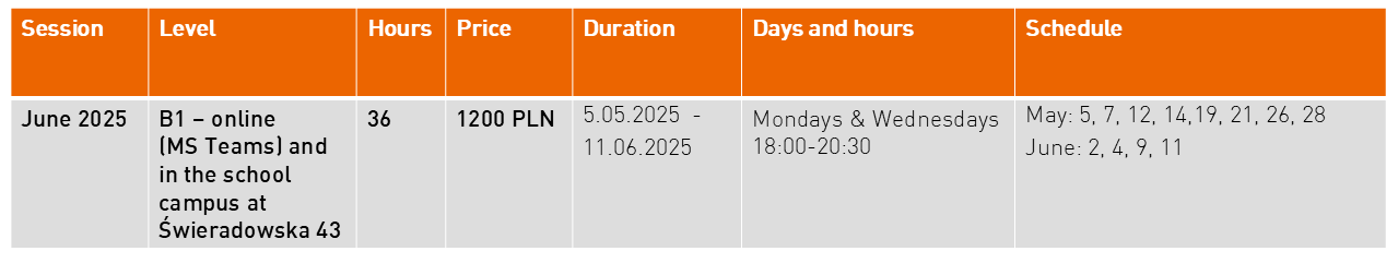 Course agenda