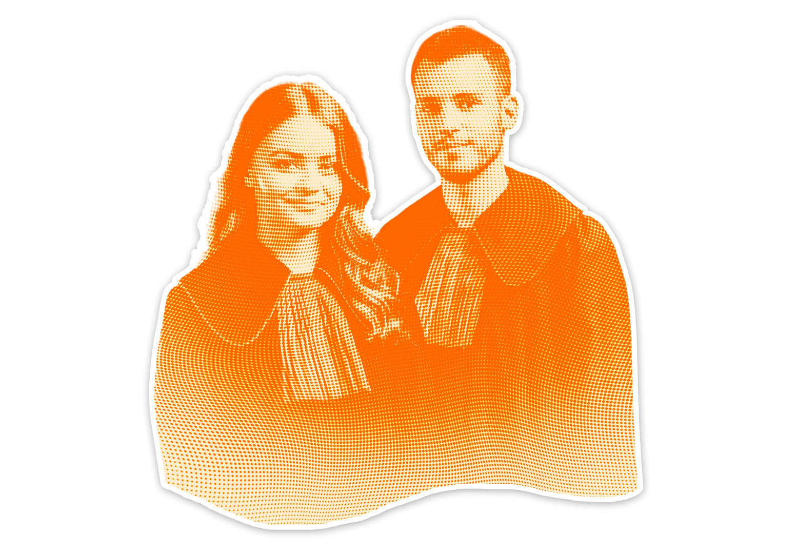 rastrowa ilustracja ozdobna przedstawiająca dwie osoby w togach