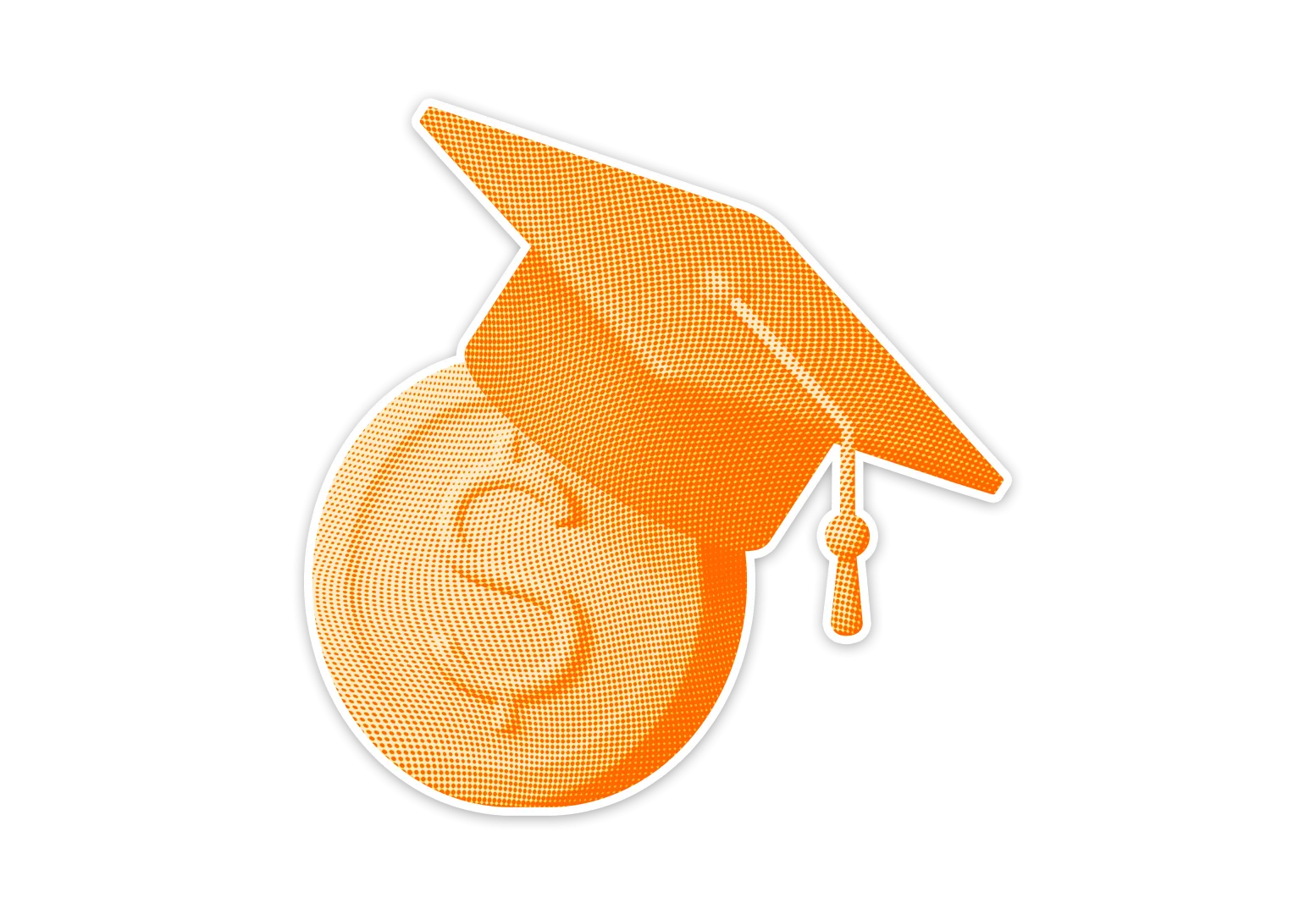 grafika z monetą dolarową i czapka absolwenta studiów