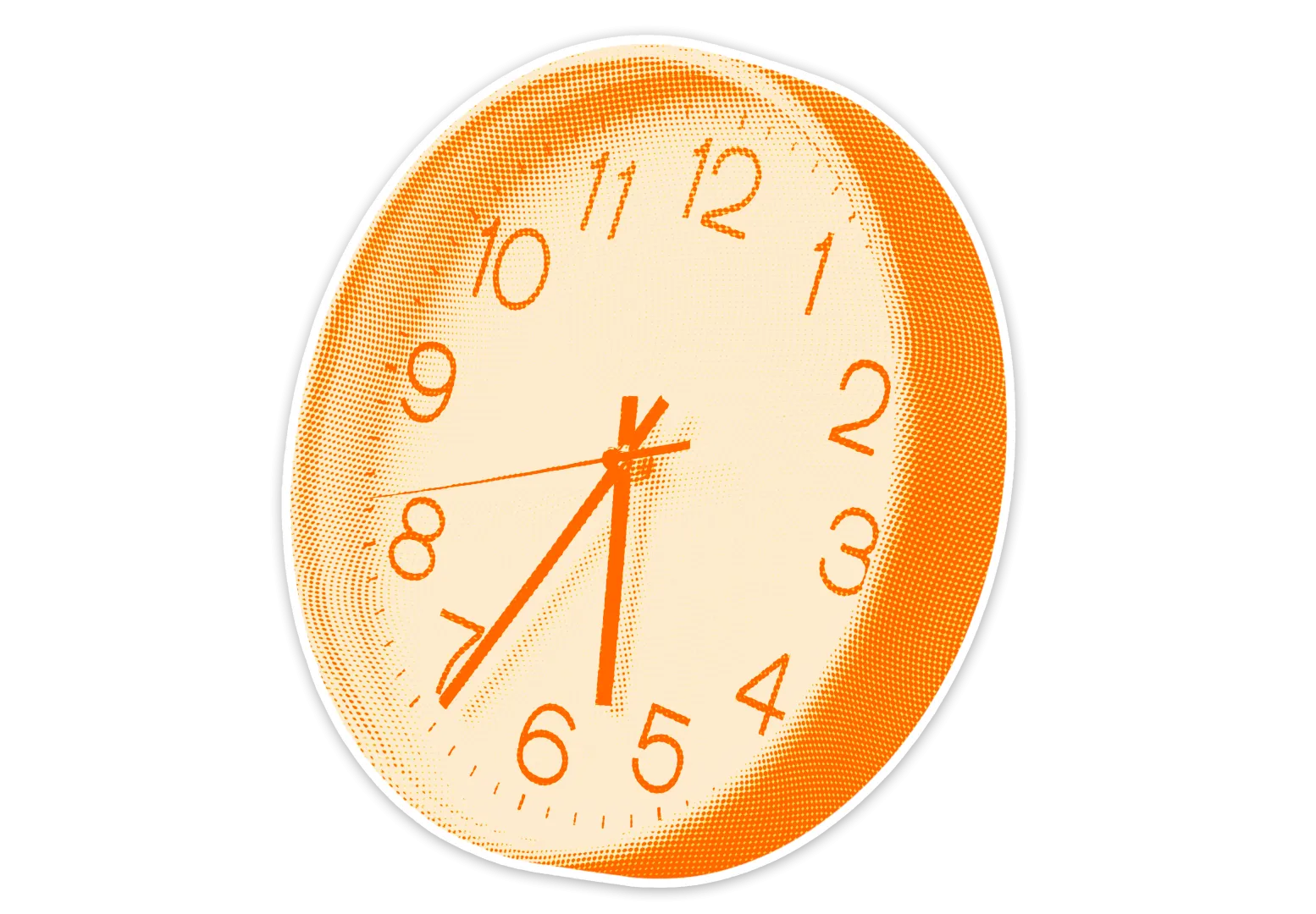 zegar ścienny pokazujący godzinę 17:34