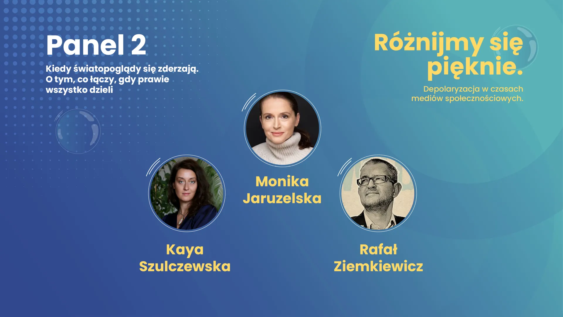 II „Kiedy światopoglądy się zderzają. O tym, co łączy, gdy wszystko dzieli” Prowadzący: Monika Jaruzelska Uczestnicy: - Rafał Ziemkiewicz - Kaya Szulczewska