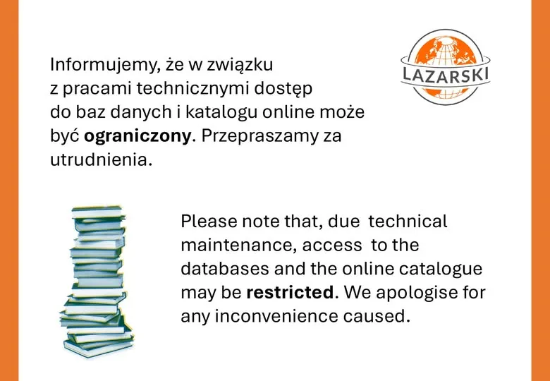 Ogłoszenie o tym, że od w związku z pracami technicznymi dostęp do baz danych i katalogu online może być ograniczony.