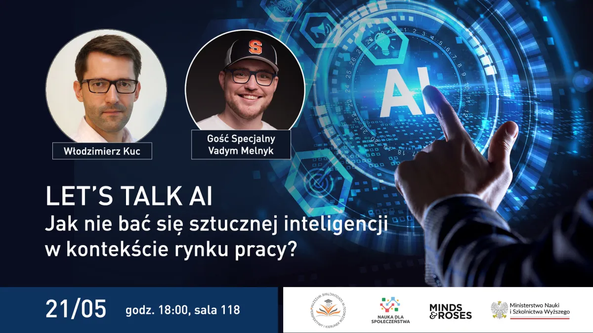 plakat spotkania dotyczącego AI i rynku pracy