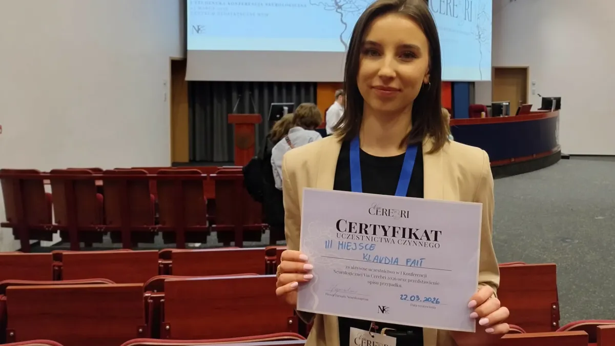 Sukces studentki kierunku lekarskiego Uczelni Łazarskiego na ogólnopolskiej konferencji neurologicznej