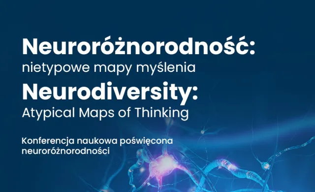 Plakat zapowiada konferencję naukową o neuroróżnorodności.