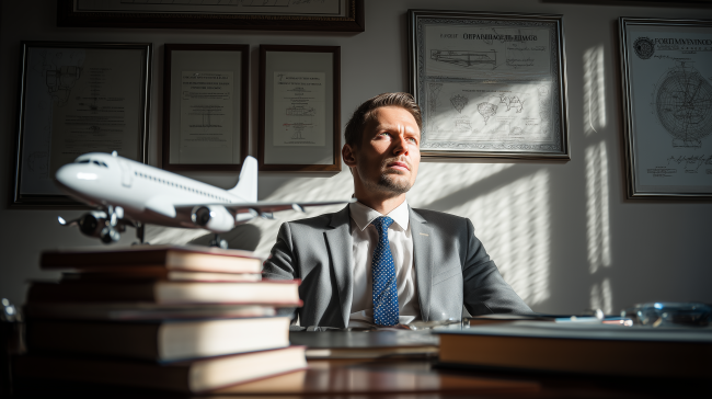 prawo_lotnicze A_professional_polish_aviation_lawyer_sitting_at_a_desk