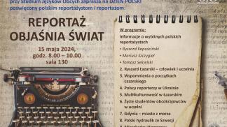 plakat, maszyna do pisania, program wydarzenia