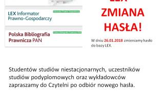 Lex zmiana hasla
