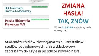 Lex zmiana hasla 25.05.18
