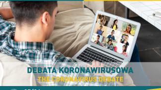 plakat debata studencka poziom KORONAWIRUSOWA