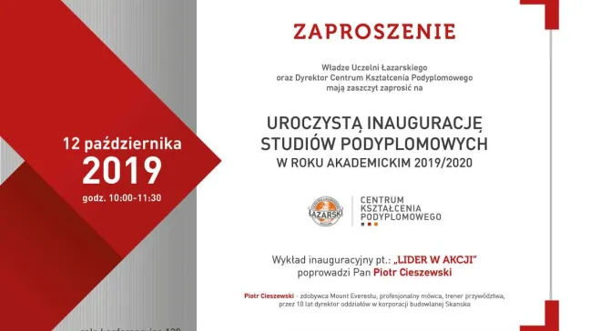 zaproszenie inauguracja CKP 2019 poziom