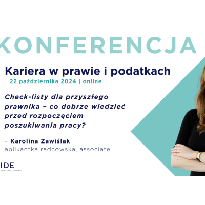 Bezpłatna konferencja online "Kariera w prawie i podatkach" dla studentów prawa