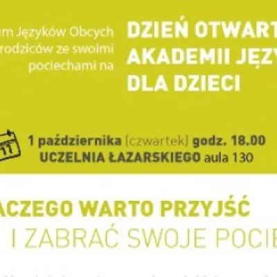 Dzień Otwarty Akademii Językowej dla Dzieci - 1 października godzina 18.00!