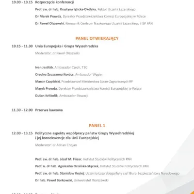 Konferencja Miejsce i rola państw Grupy Wyszehradzkiej w UE