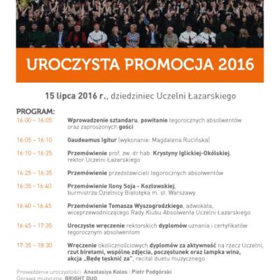 Plan Uroczystej Promocji 2016