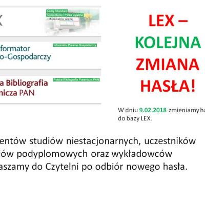 LEX -- kolejna zmiana haseł