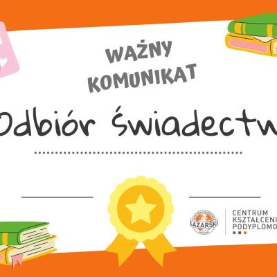 Odbiór świadectw