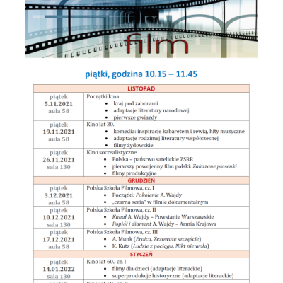 Zapraszamy na fascynujące zajęcia o filmie!