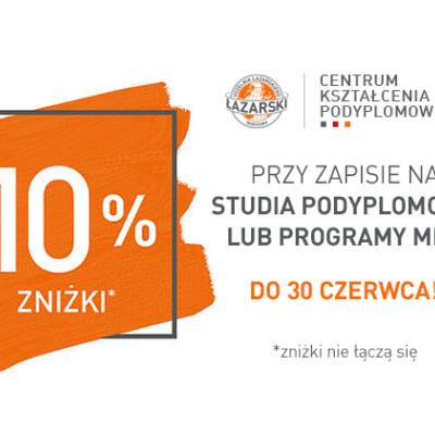 10% zniżki na studia podyplomowe i pogramy MBA do 30 czerwca
