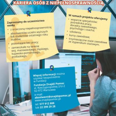 Projekt „Droga do wymarzonej pracy dla absolwenta z niepełnosprawnością”!