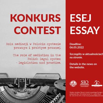 CONTEST – ESSAY: “The role of mediation in the Polish legal system – legislation and practice”