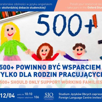 Debate: 500+ should only support working families