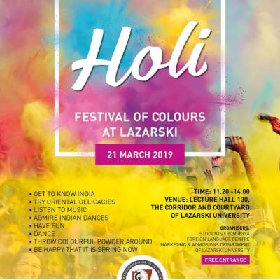 Holi - the Festival of Colours at Lazarski University on the first day of spring 