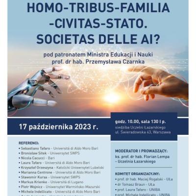 Międzynarodowa Konferencja: Homo – Tribus – Familia – Civitas – Stato. Societetas delle AI?