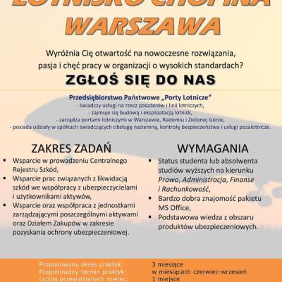 Nowe oferty praktyk - Przedsiębiorstwo Państwowe Porty Lotnicze