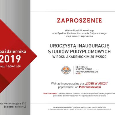 Zaproszenie na uroczystą inaugurację studiów podyplomowych