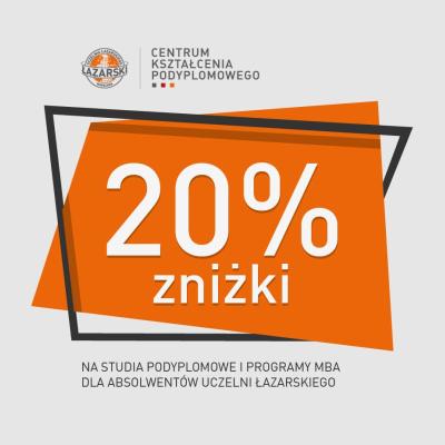 Zapraszamy absolwentów Uczelni Łazarskiego na studia podyplomowe z 20% zniżką