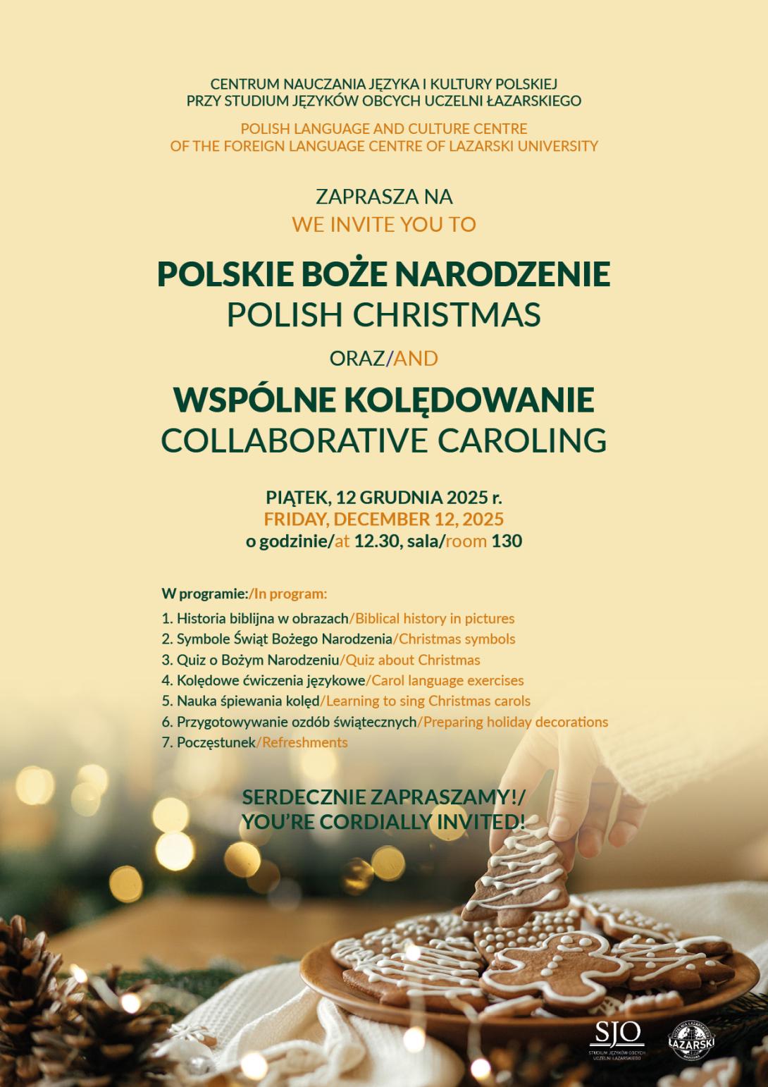 plakat - zaproszenie na wspólne kolędowanie