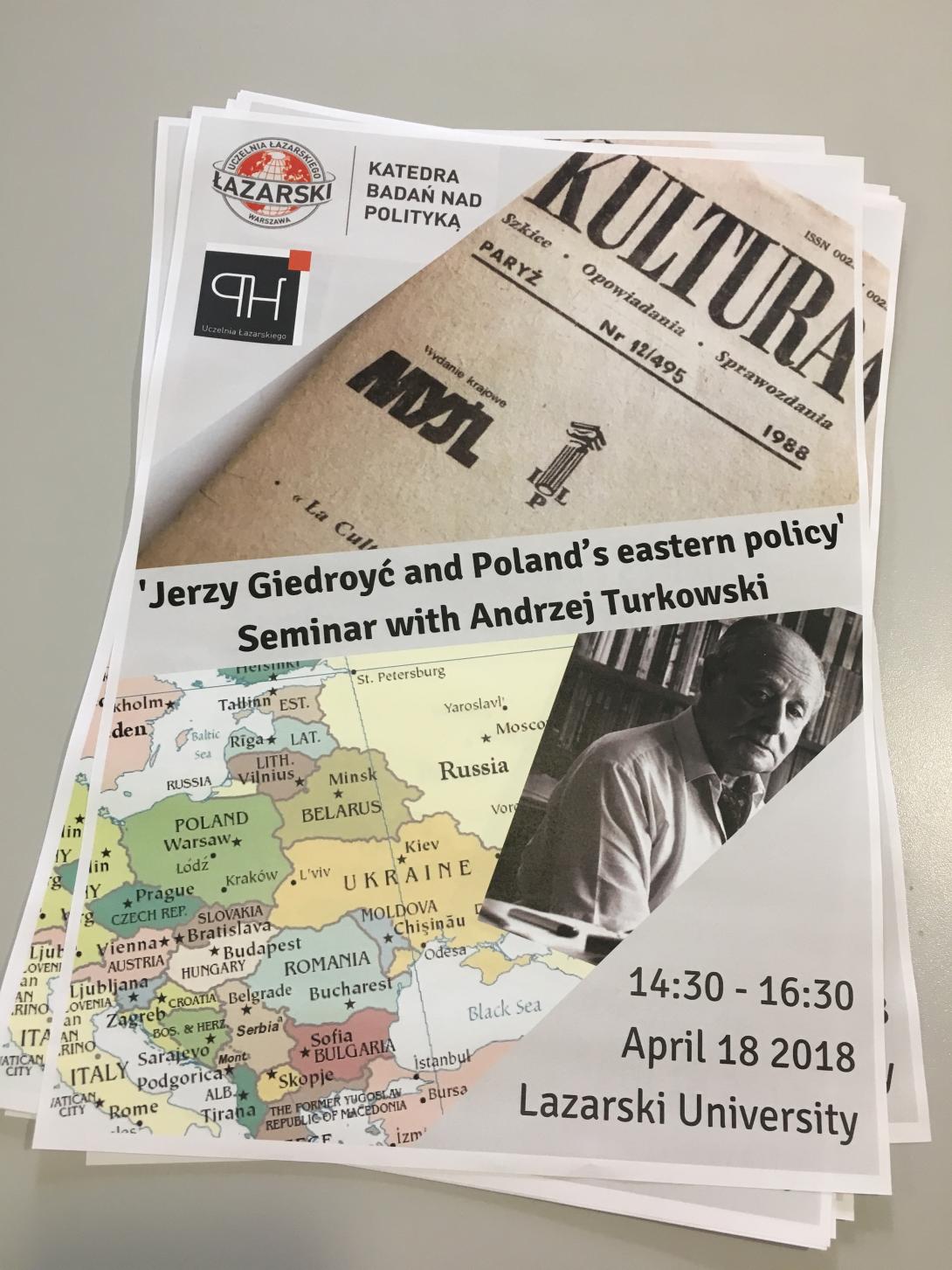 Seminarium Jerzy Giedroyc plakat 2018 04 11 01