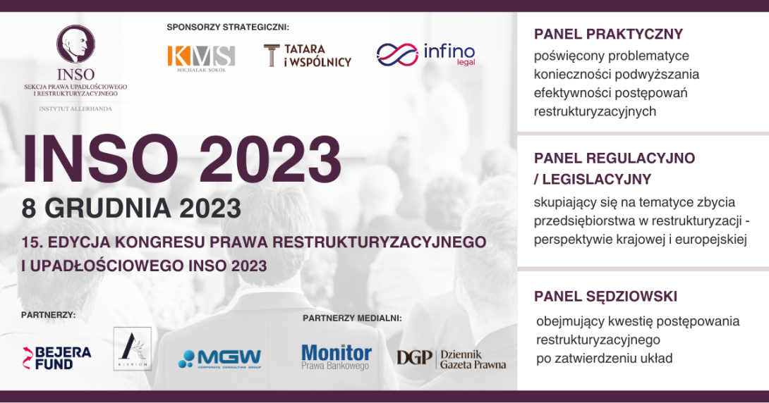 15. edycja Kongresu Prawa Restrukturyzacyjnego i Upadlosciowego INSO 2023 2