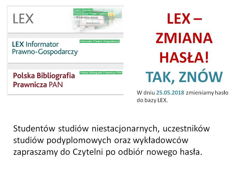 Lex zmiana hasla 25.05.18