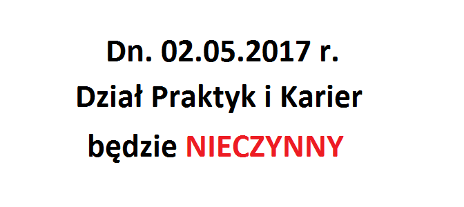 Nieczynne 02.05.2017