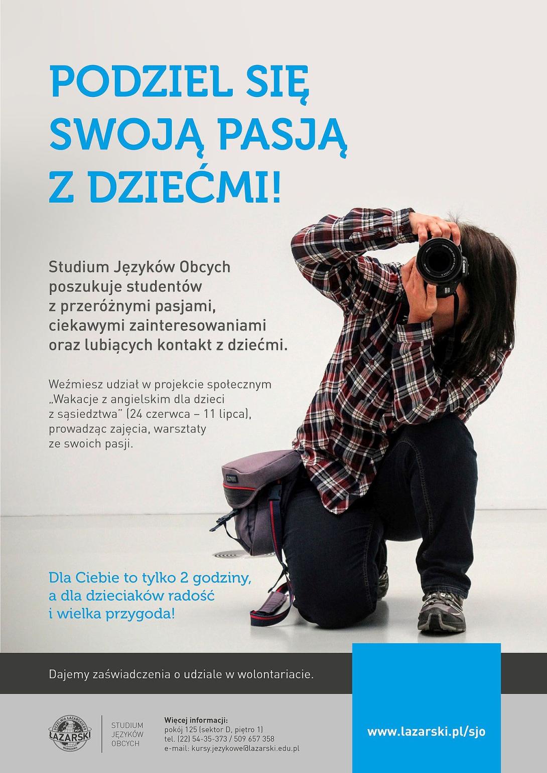 plakat Podziel sie swoja pasja z dziecmi