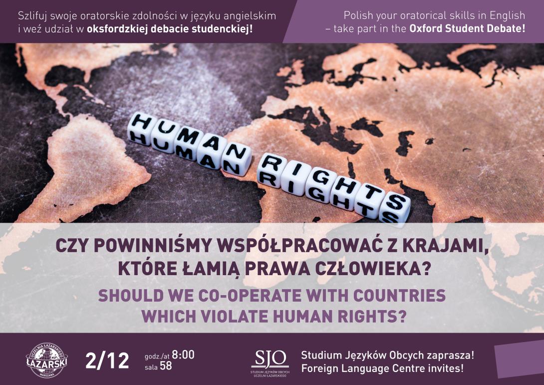 plakat debata studencka Czy powinnismy wspolpracowac z krajami
