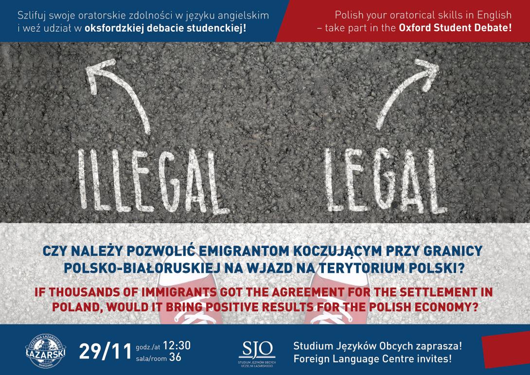 plakat debata studencka poziom Emigranci