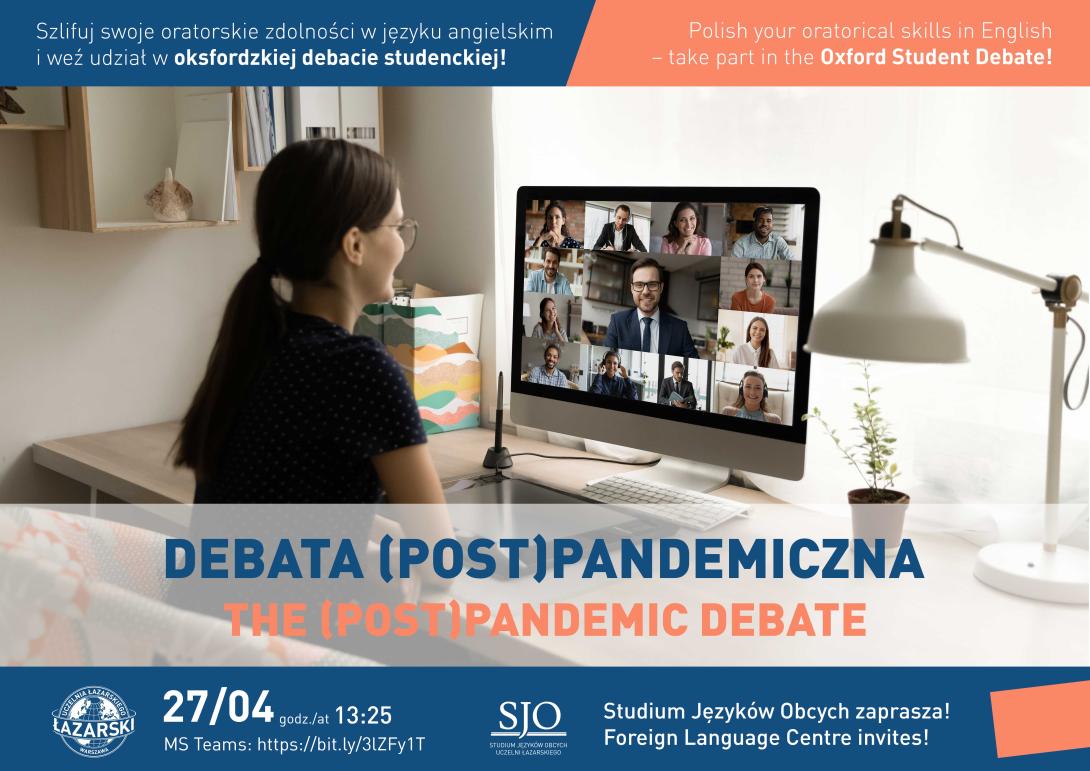 plakat debata studencka poziom POSTPANDEMICZNA