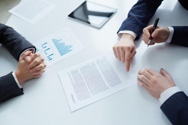 top view of businessman signing documents 1098 3387