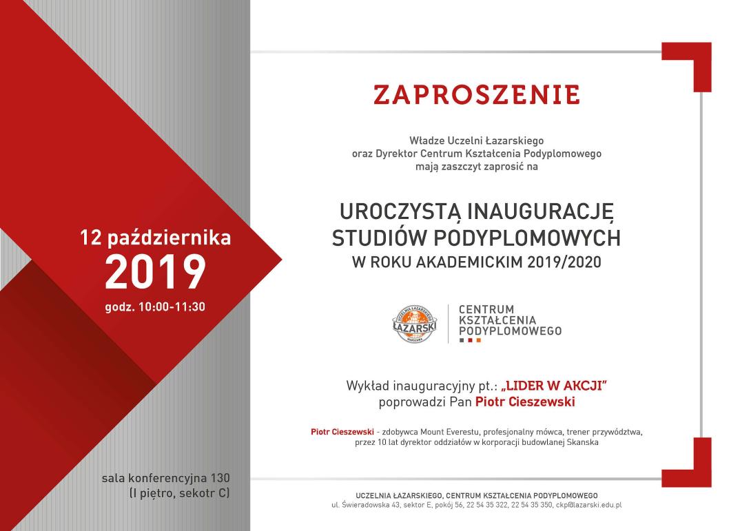 zaproszenie inauguracja CKP 2019 poziom